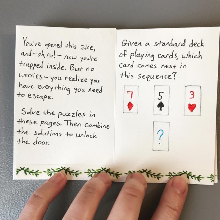 Escape zine - deck of cards puzzle